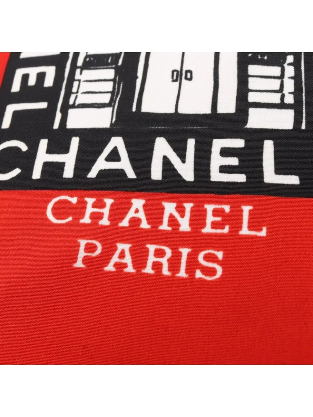 Chanel Scarf CC Logo Red Silk